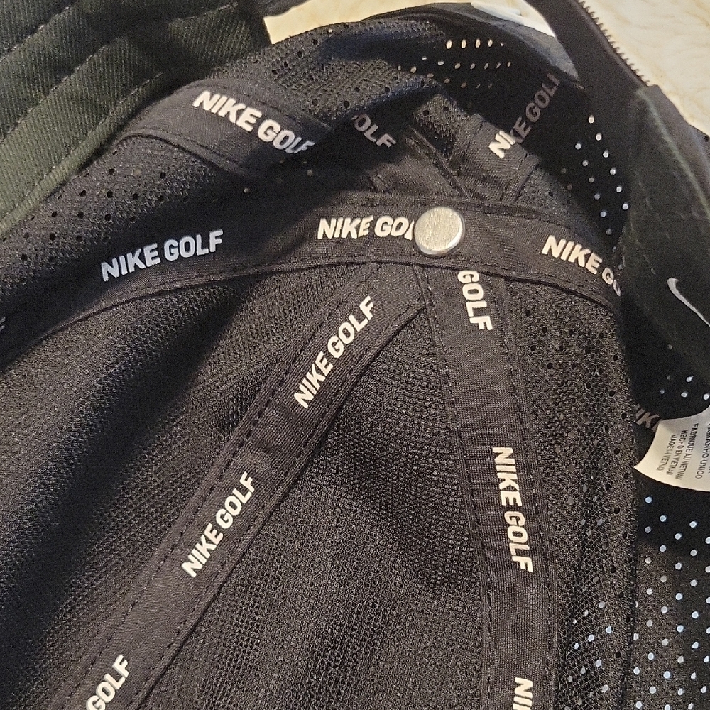 Nike Golf Black Hat with White Swoosh - Picture 3 of 6